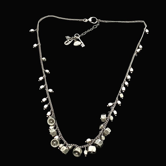 Fossil Silver Tone Hex Nuts Cluster Necklace - Picture 1 of 13